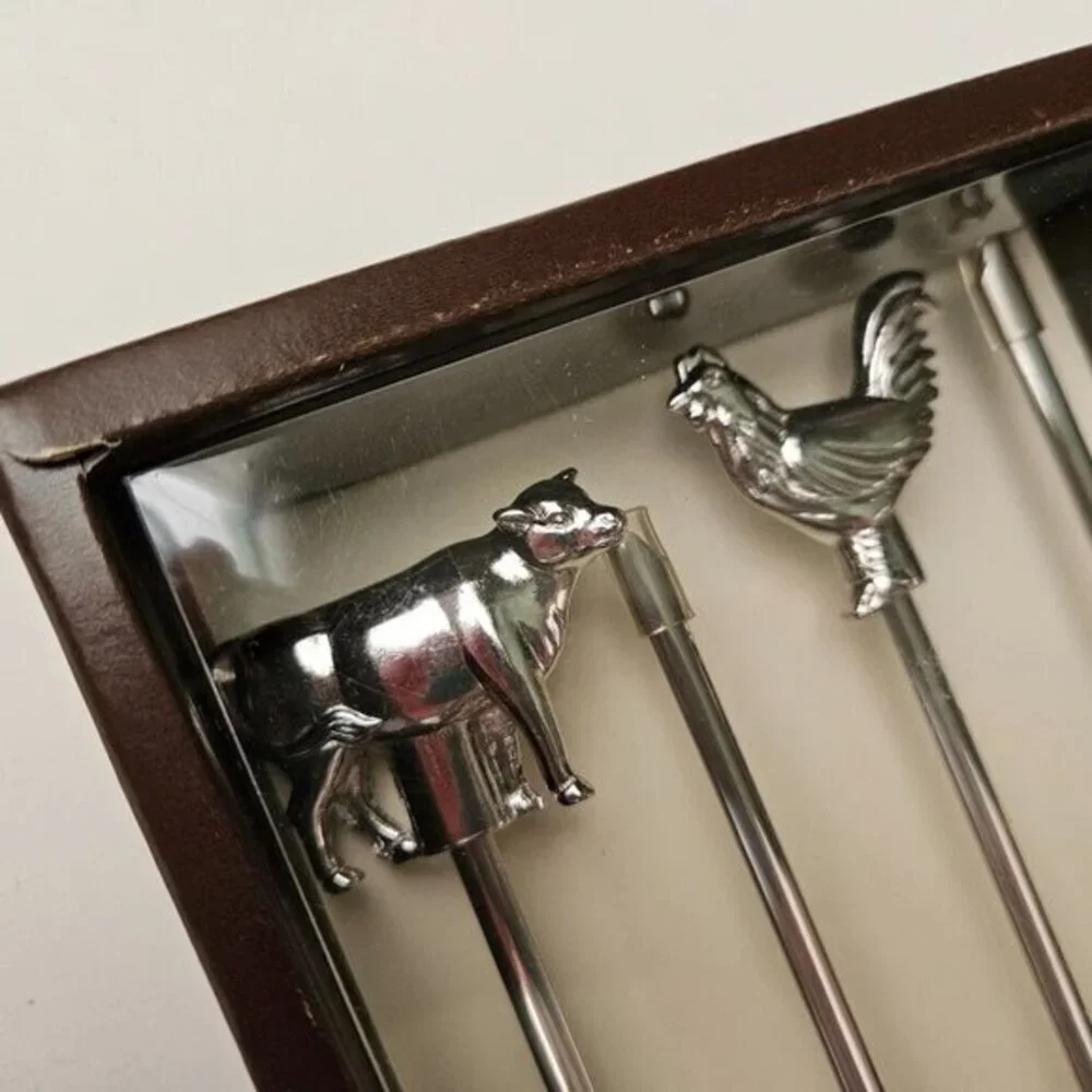 Williams Sonoma Chrome‎ Animal Skewers Set of 4 Grilling Kitchen Accessories New